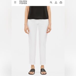$178 Eileen Fisher White Ankle Pull On Pants women size Small